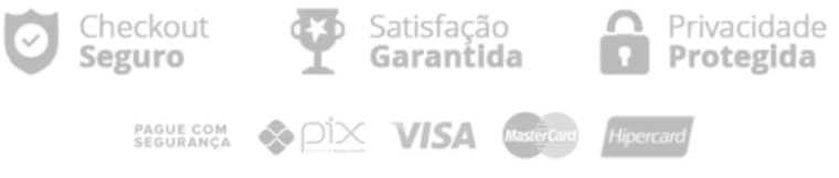 Pague com segurança: PIX, Visa, Mastercard e Hipercard